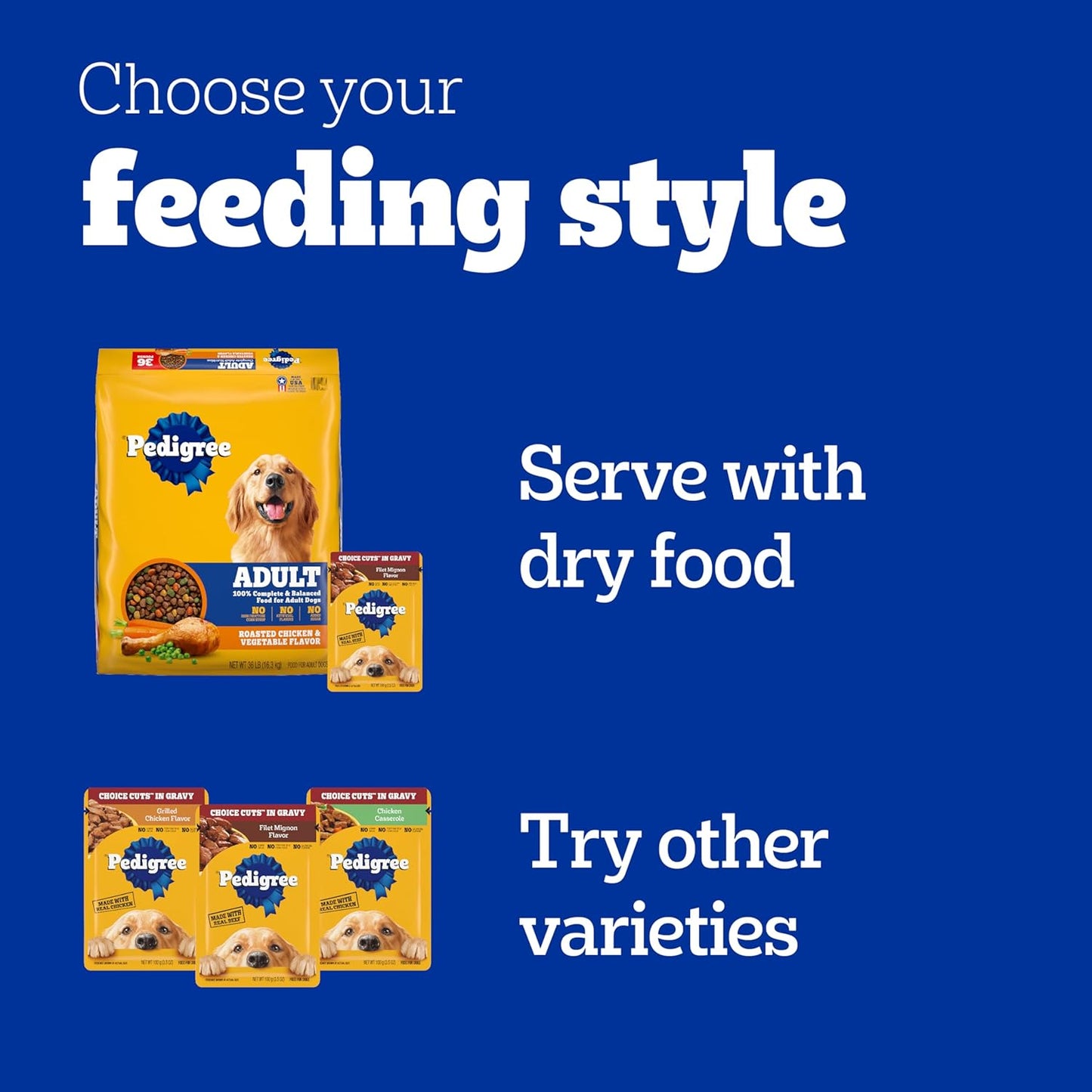 Choice Cuts in Gravy Adult Soft Wet Dog Food 30-Count Variety Pack, 3.5 Oz. Pouches